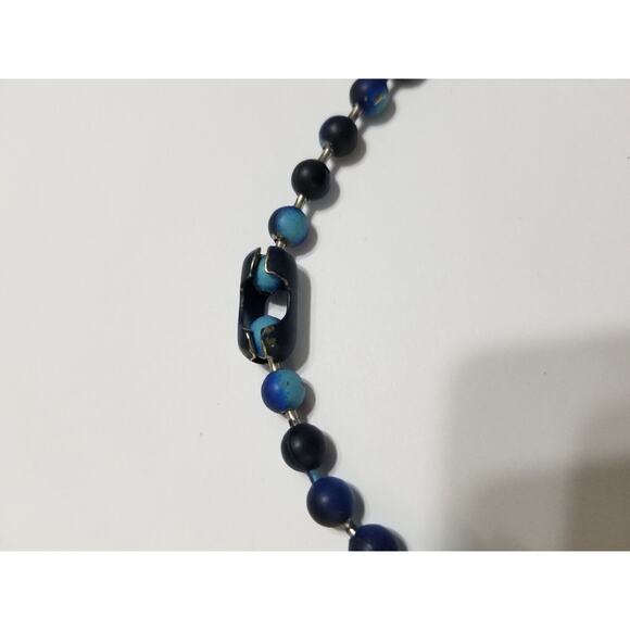 Fourteen inch blue ball bead necklace b99 - Picture 5 of 6